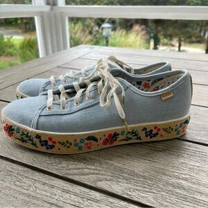 Keds & Rifle Paper Triple Kicks Embroidered Sneakers Womens
